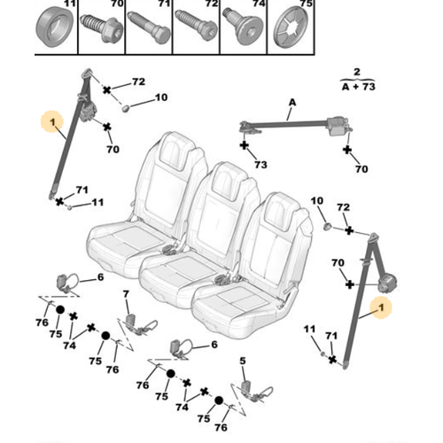 Orijinal Arka Emniyet Kemeri Makaras Sa 5008 T87   8975SJ