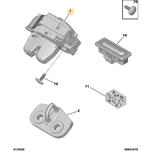 Orijinal Bagaj Kilidi   Peugeot - 5008 P74 GT    9843351880