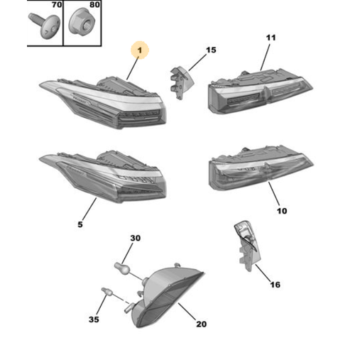 ORIJINAL 308 P5 ALLURE  SOL ARKA DIS STOP (308-P5/408-P54)   9835299480