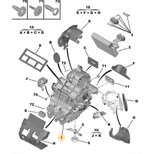 Orijinal Evaporatr Kutusu 308 T7   6480E9