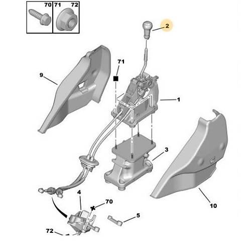 ORIJINAL  Vites Topuzu - Manuel 207 301 307 308 407 508 Citroen C2 C3 C4 -  2403CN