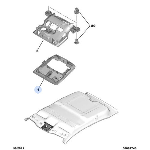 Orijinal 208 Tavan Konsolu     96738109PR