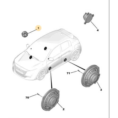 Orijinal Hoparlr 208  3008 P84E 5008 P87E  2008 P24E Rifter K9 9809351180