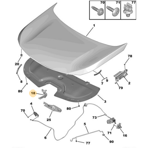 Orijinal  Kaput Mandal 3008 P84E 5008 P87E  9827085980