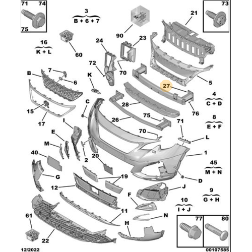 Orijinal n Panel Darbe Emici 3008  P84E  5008 P87E  9824513780