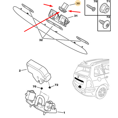 Orijinal 207 Bagaj Kapa�� A�ma D��mesi  6554V5