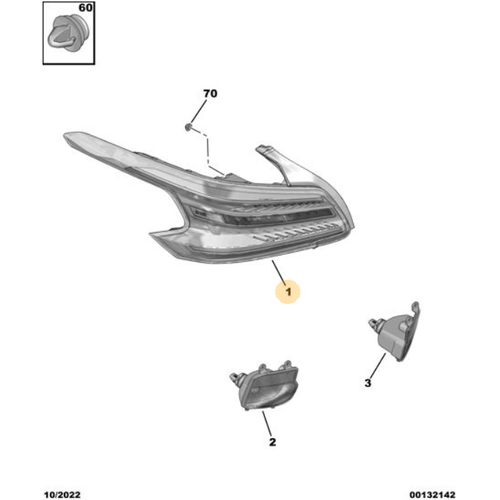 Orijinal C4 X Arka Stop Sol    9858560280