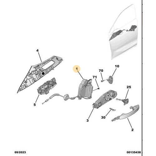 Orijinal Kap� Kilidi - Sol   Peugeot - 5008 P74 GT   9843340580