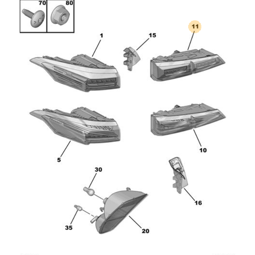 ORIJINAL 308 P5 ALLURE SAG ARKA IC STOP (308-P5/408-P54)   9835300580