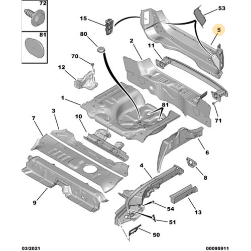 Orijinal 2008 Arka Panel A94F 9802359780