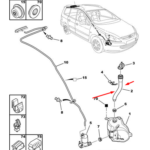 ORIJINAL 307 Cam Suyu Bidon Borusu   643989