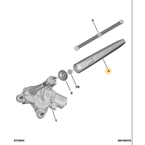 Orijinal Silecek Kolu   Peugeot - 5008 P74 GT 9855166380