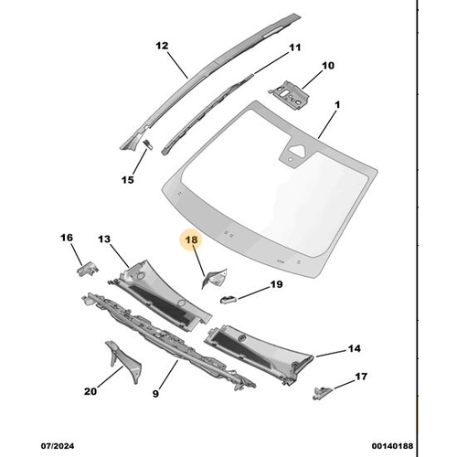 Orijinal �n Tampon Yan Izgara - Sol   Peugeot - 5008 P74 GT  9859812580