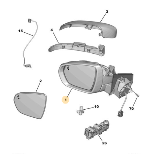 Orijinal  D Dikiz Aynas Sol 3008 P84E 5008 P87E  1635224180