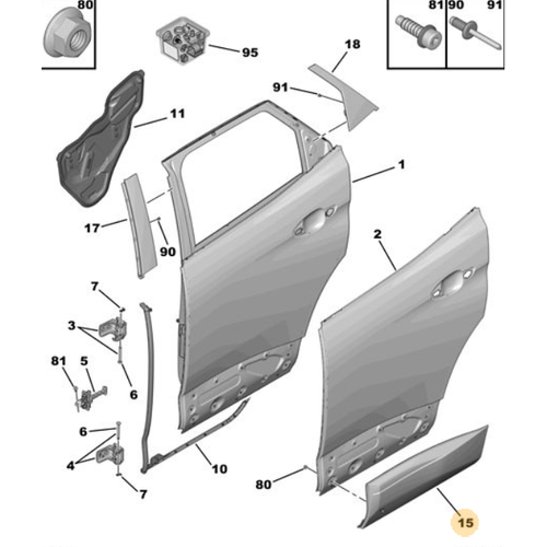 Orijinal 3008 Arka Kap Koruyucu erit Sol P84E 98114045Vv