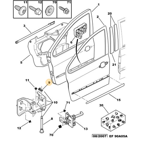 ORIJINAL Kap� Mente�e Klipsi  5008 P74 GT / 307  904444