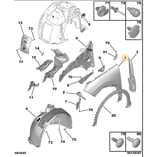Orijinal �n Sa� �amurluk  (5008 P74 GT / 3008-P64)   9840878780