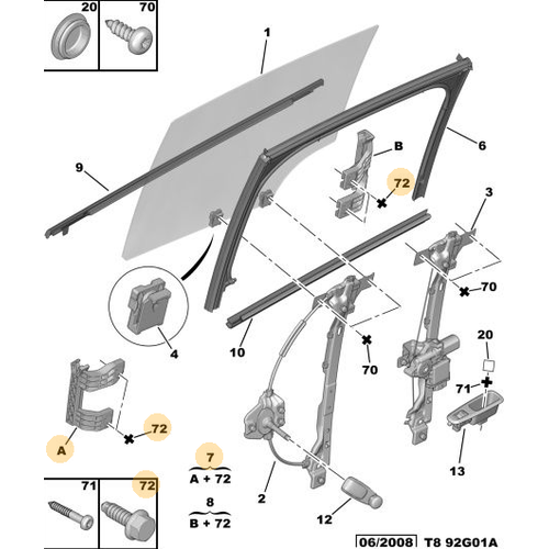 Orijinal Arka Kap Cam Kza Sa 3008 T84  5008 T87 9303V2