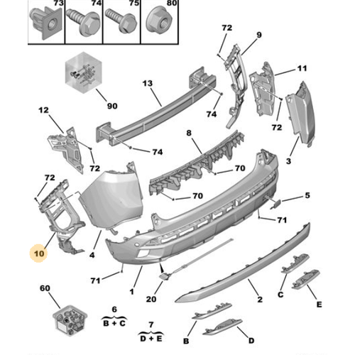 Orijinal 3008 Arka Tampon Balant  Takviyesi  Sol P84E   9811280480