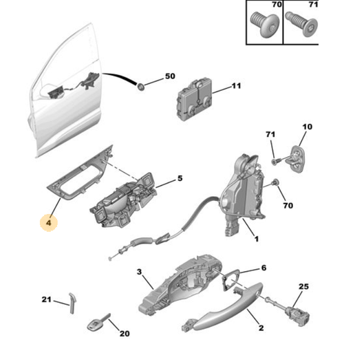 Orijinal   Kap Kolu erevesi Sol 3008 P84E  5008 P87E 98158762Zd