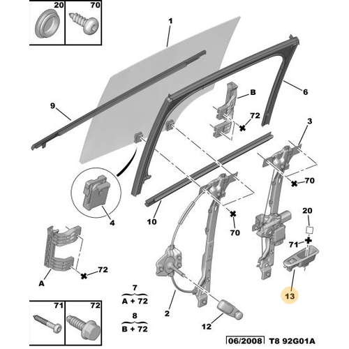 Orijinal Arka Cam Kumandas 3008 T84  6490X7