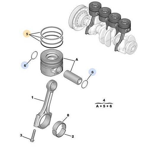 ORIJINAL 1.5 D�ZEL  3 SEGMAN TAKIMI DV5 MOTOR   1629032280
