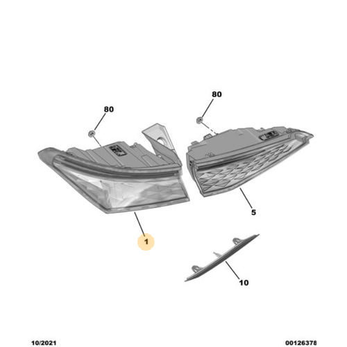 Orijinal DS4 Arka Stop D Sol   9844895080