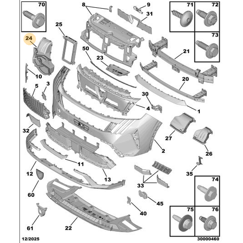 Orijinal �n Tampon Hava Giri� Kanal� - Arka   Peugeot - 5008 P74 GT  9843791380