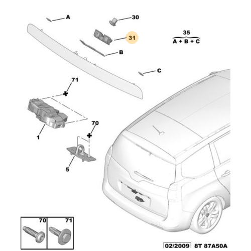 Orijinal 5008 Bagaj Ama Kumandas T87   8726P2