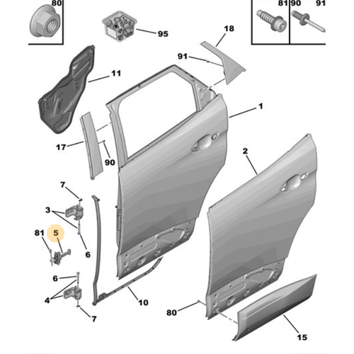 Orijinal Arka Kap Gergisi  3008  P84E 5008 P87E  9820461880