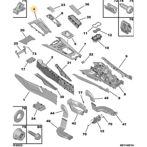 Orijinal 508 Orta Konsol st R8     98137032XU