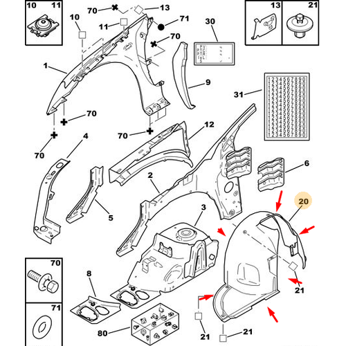 ORIJINAL 307 Sol Davlumbaz  7136N6