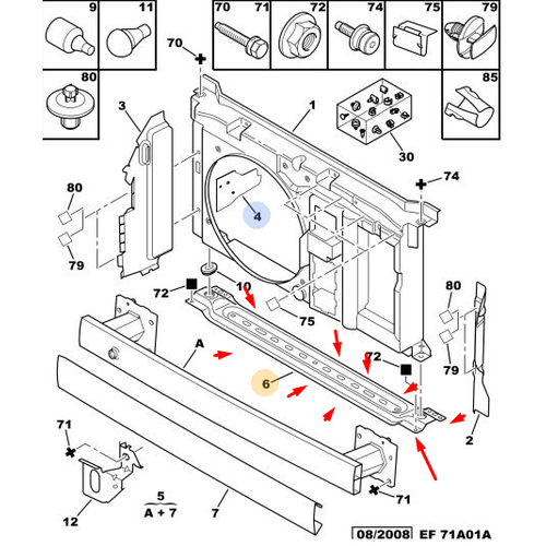 ORIJINAL 307 Radyat�r Alt Sac�    7209A0