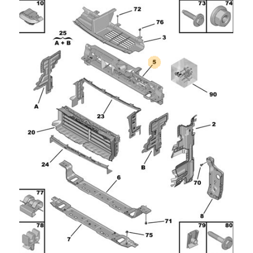 Orijinal  n Panel Traversi 3008 P84E 5008 P87E 9824055880