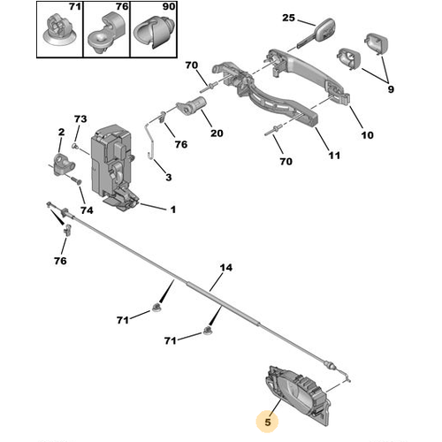 ORIJINAL 307 Kap� ��i A�ma Kolu - Sol   9143F4