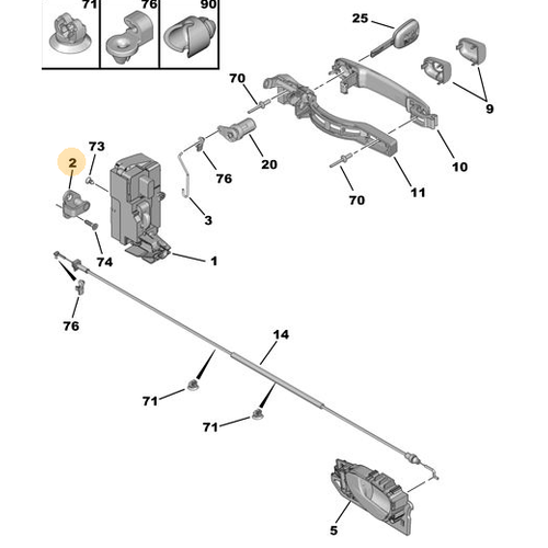 ORIJINAL 307 Kap� Kilit Kar��l���  916457