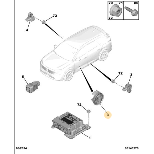 Orijinal  Kap� ��i Darbe / Bas�n� Sens�r�   Peugeot - 5008 P74 GT  9851497480