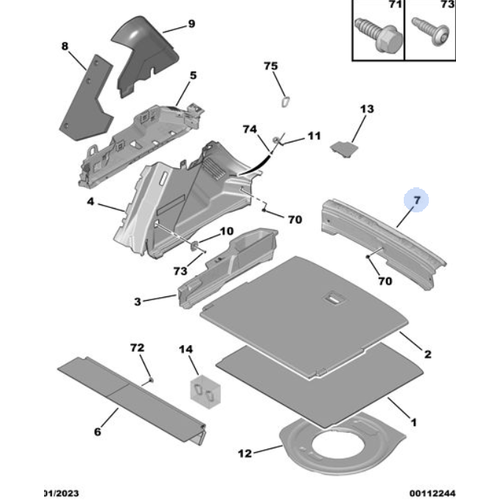 Orijinal DS7 X74 Arka Panel Demesi   98210897ZD