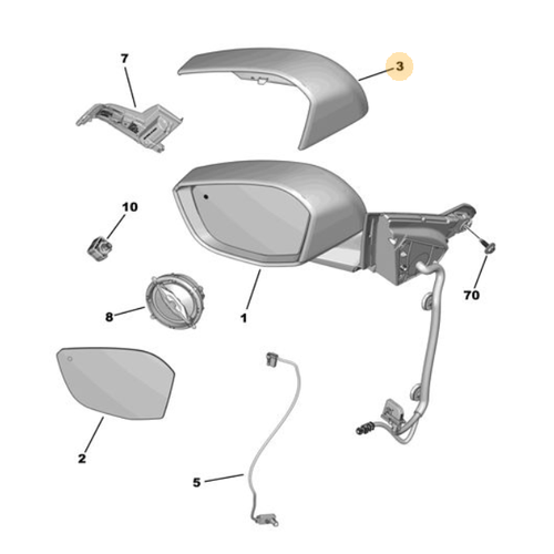 Orijinal Dikiz Aynas Kapa Sol DS4 308 P5 408  983404971T