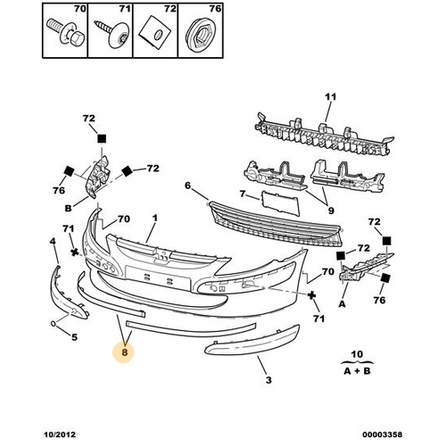 ORIJINAL �N TAMPON L�P� 307 ESK� KASA  7414X1