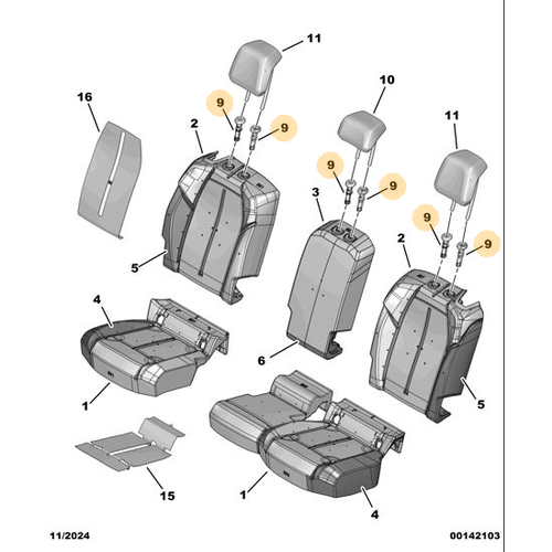 Orijinal Koltuk Kafal� �ubuklar� C4 X C5 C84  DS4  208 308 P5 408  2008 P24E 5008 P74 GT 9818614480