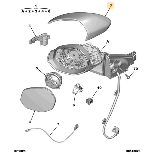 Orijinal Dikiz Aynas� Kapa�� - Sa�  Peugeot - 5008 P74 GT  98511657XU