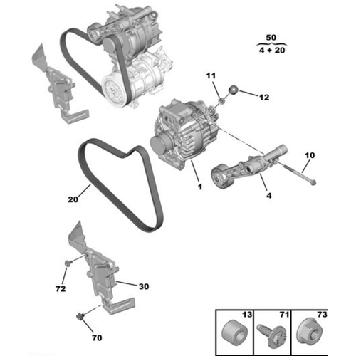 ORIJINAL �A�RJ ALTERNATOR KAYI�I  1.6 PURETECHH 180 HP V760401480