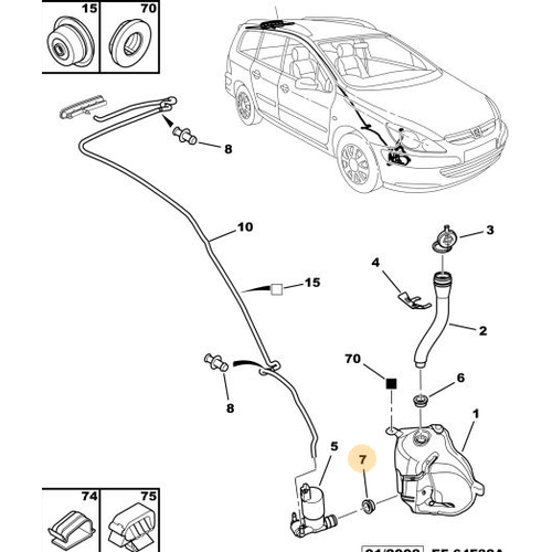 ORIJINAL  307 Cam Su Bidon Contas� - Motora Ge�en   643445