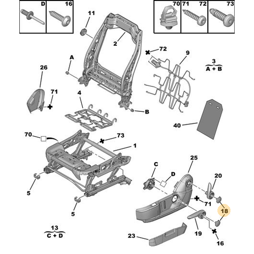 Orijinal Koltuk Ayar Kolu Kapa 3008 T84  889634