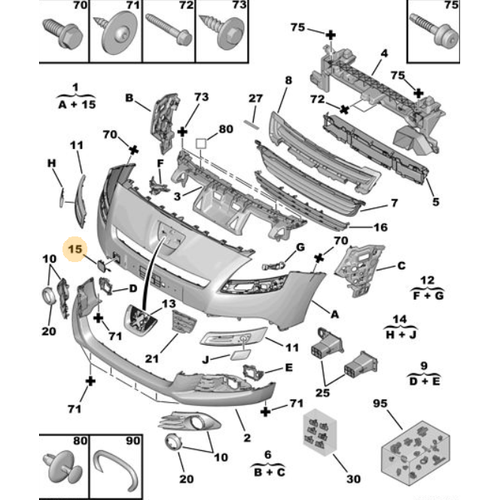 Orijinal 5008 n Tampon eki Demiri Kapa T87   7422E0