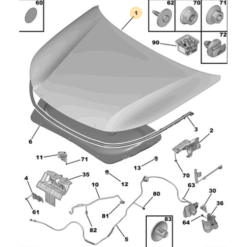 Orijinal Motor Kaputu 308 P5 408  9837981180