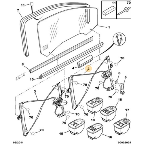 Orijinal 206 n Kap Cam Krikosu Sa 3 Kap HB    9222Ev