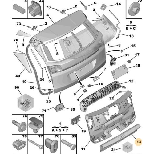 Orijinal 3008 Arka Panel  Giydirme P84E    98125736Zd