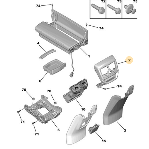 Orijinal  Orta Konsol Yz 3008  P84E  5008 P87E  98113503Zd